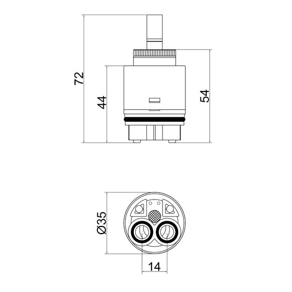 Картридж для смесителя Qtap Spojeni 35 мм QT35MMNEW SD00004983 фото