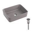 Раковина накладна Qtap Tern 480x370x135 мм, Stone grey, прямокутна, з донним клапаном QT17116069SG