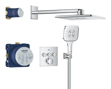 Душова система прихованого монтажу на 3 виходи з термостатом Grohe Grohtherm SmartControl (34864000) 34864000 фото