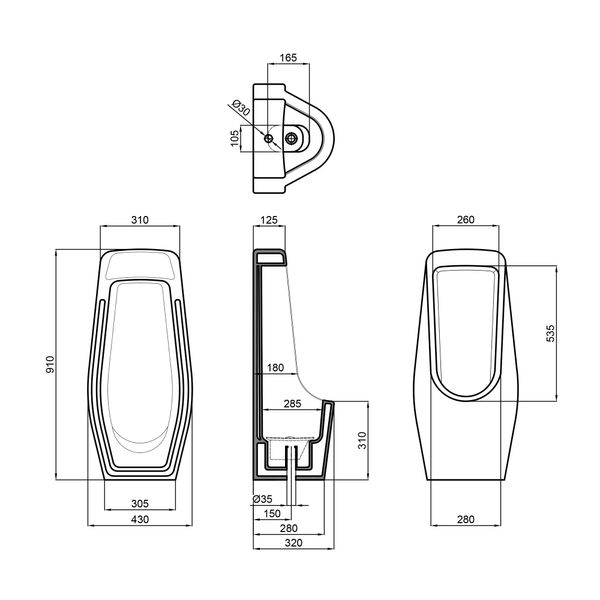 Писсуар напольный Qtap Stork 430х340х920 White QT1588HDU900W SD00045965 фото