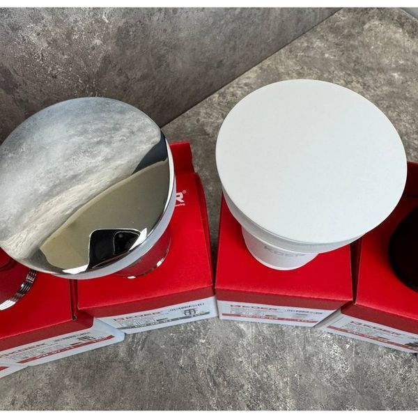 Донный клапан для раковины Koer PW-08-03 1 1/4'' без перелива автоматический СLICK-СLACK (Цвет белый) (KR5787) KR5787 фото