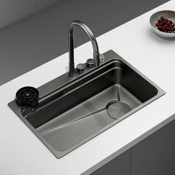 Мойка Zerix ZH7548-SET-03 Nano-Black со встроенным смесителем из нерж. стали (ZM5577) ZM5577 фото