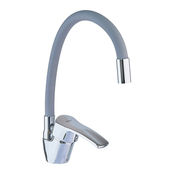 Смеситель для кухни Zerix YUB 279 Reflector Gray с серым гибким изливом (ZX4654) ZX4654 фото