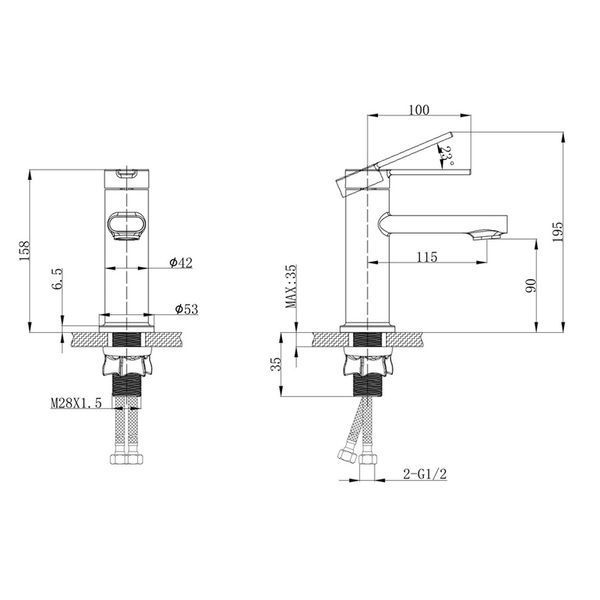 Смеситель для умывальника Mixxus Lord 001 Nut Graphite (Цвет графит) (MI7137) MI7137 фото