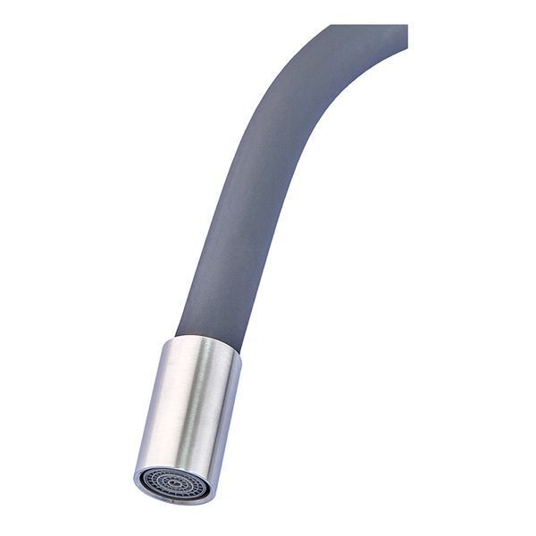 Смеситель для кухни Zerix YUB 279 Reflector Gray с серым гибким изливом (ZX4654) ZX4654 фото