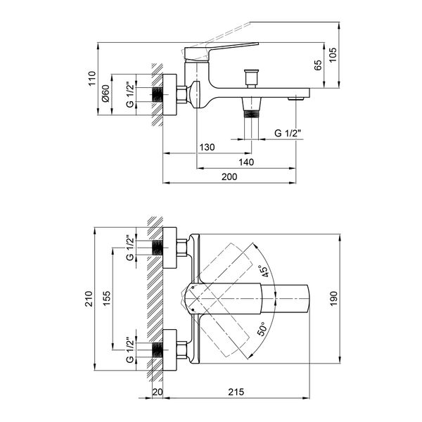 Змішувач для ванни Qtap Slavonice QTSLV3042103DC Chrome SD00042909 фото