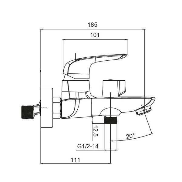 Смеситель для ванны с коротким изливом Koer KB-40008-01 (Цвет хром) (KR3472) KR3472 фото