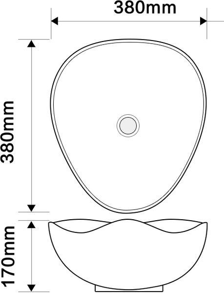 Раковина накладна Mixxus Premium WAVE-0103 MARBLE 380х380х170mm (MP6532) MP6532 фото