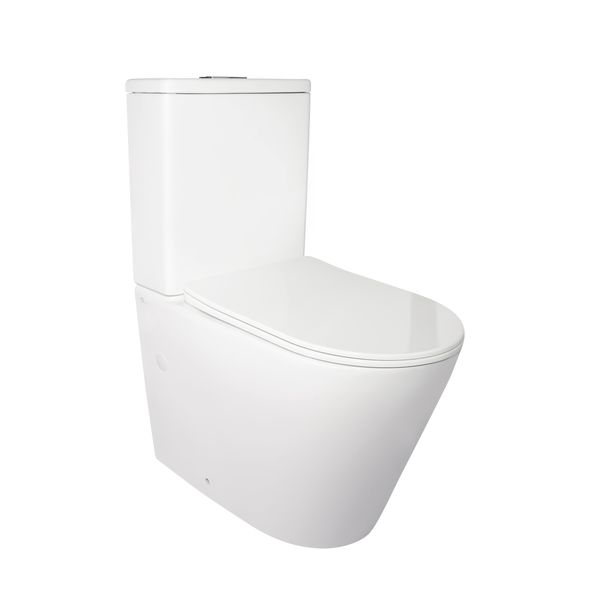 Унитаз-компакт Qtap Stork/Swan безободковый с сиденьем Soft-close QT15222178W SD00036225 фото