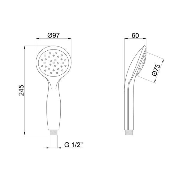 Лійка для ручного душу Qtap Rucni 97 мм округла QT02L Chrome SD00031244 фото