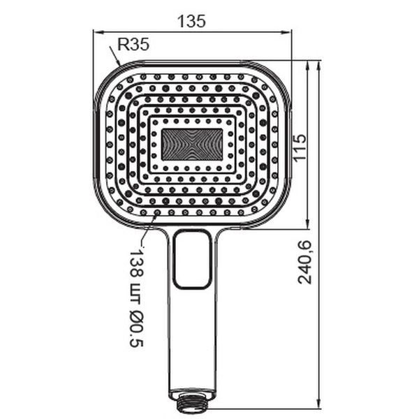 Лійка для душу Koer KP-0404-05 (3 функції) (KR5001) KR5001 фото
