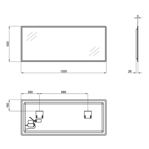 Зеркало Qtap Tern 1200x500 с LED-подсветкой Sensor, QT1778140450120W SD00045765 фото