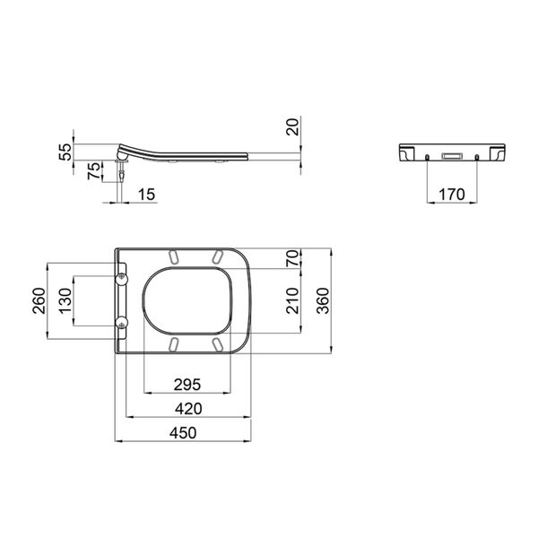 Сидіння для унітаза Qtap (Crow) з мікроліфтом Slim QT0599SC2170W SD00038756 фото