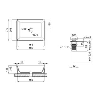 Раковина-чаша Qtap Tern 480х370х135 White з донним клапаном QT17112074W SD00046256 фото