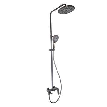 Душова система з виливом Qtap Slavonice QTSLA111GMB45910, колір графіт, покриття Gunmetal Black PVD, латунь SD00052034 фото