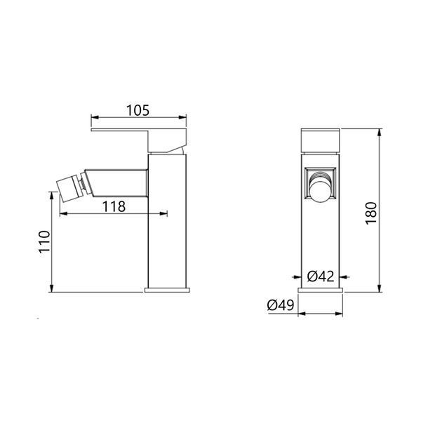 Смеситель для биде Lidz Kubis 001AF (k35) LDKUB001AFNKS46097 Nickel SD00052221 фото