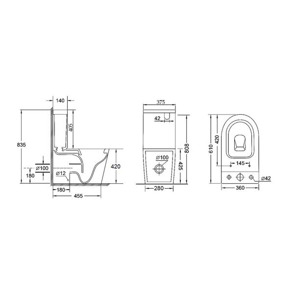 Унітаз-компакт Qtap Stork/Swan безобідковий з сідінням Soft-close QT15222179W SD00036226 фото