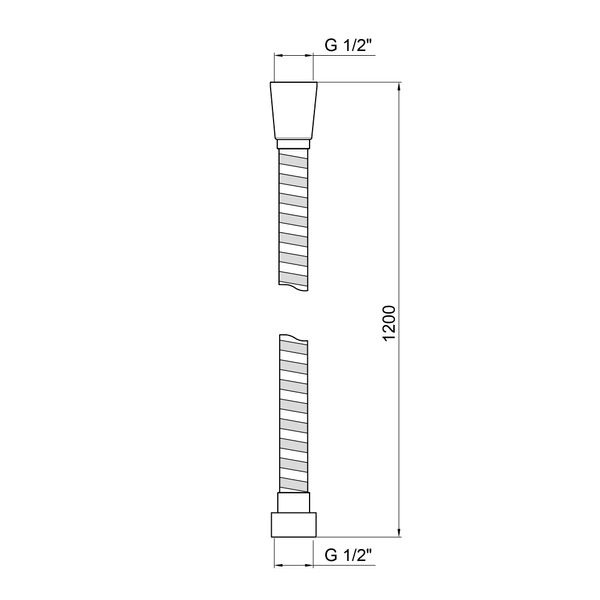 Шланг для ручного душу Qtap Hadice 1200 мм QT00520 Chrome SD00032698 фото