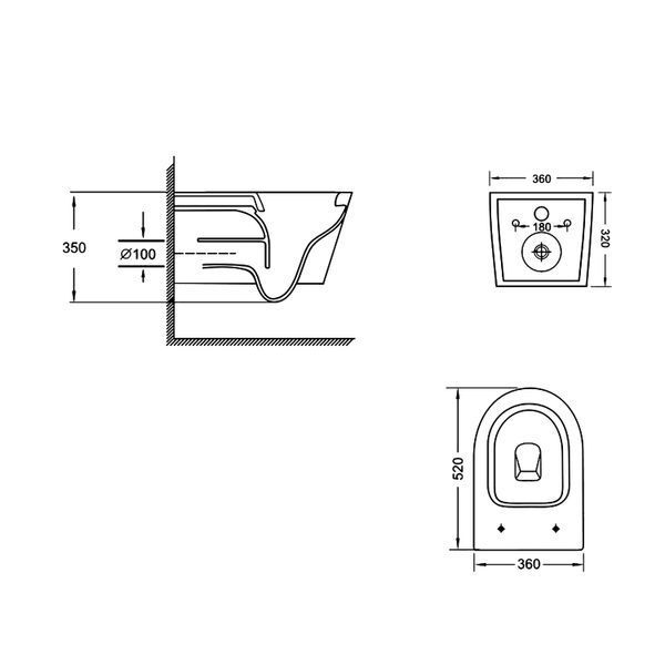 Унітаз підвісний Qtap Jay безобідковий з сідінням Soft-close QT07335175W SD00053467 фото