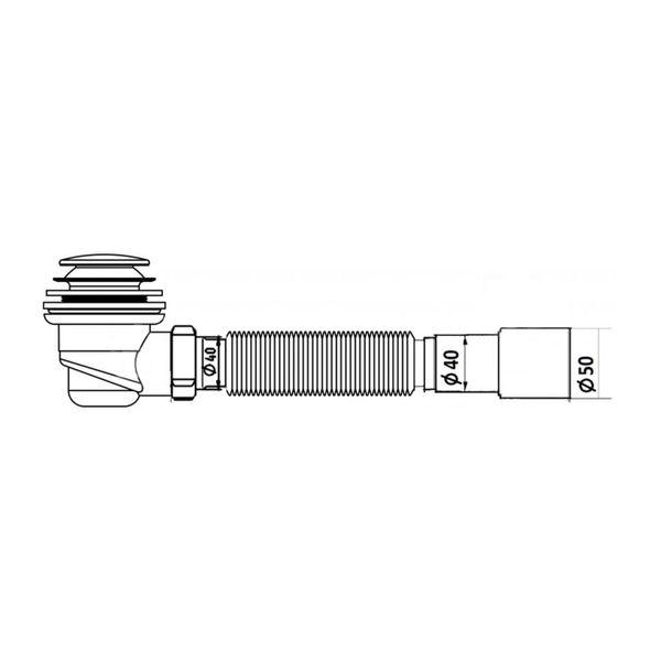 Сифон для душового піддону Lidz (CRM) автоматичний (вихід 40/50 мм) SD00051396 фото