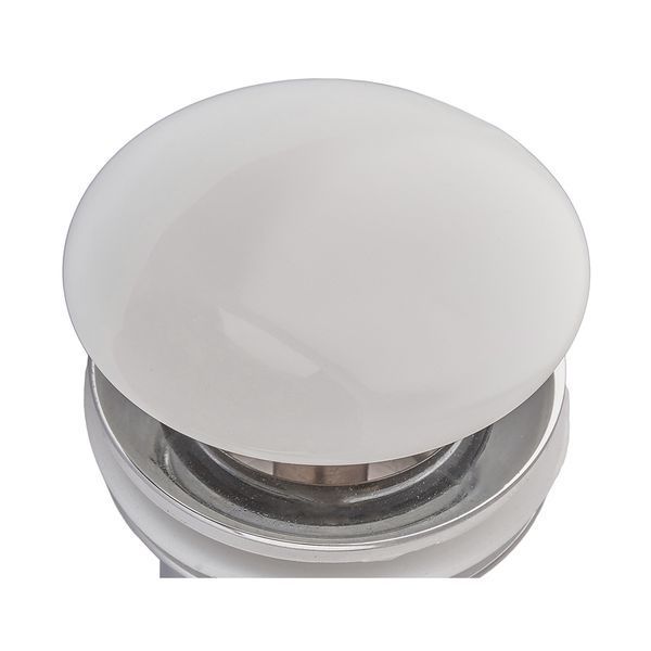 Донный клапан для раковины Koer PW-07-11 1 1/4'' с переливом автоматический СLICK-СLACK (Белая керам.накл.) (KR5784) KR5784 фото