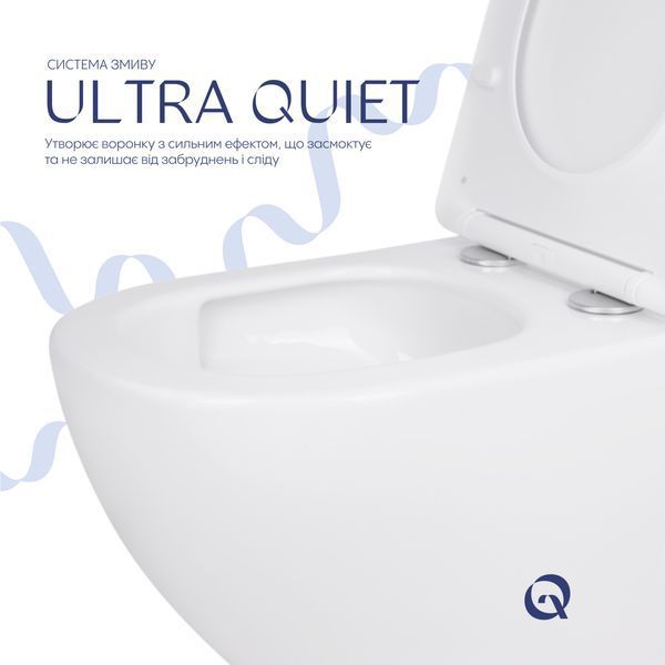 Унітаз підвісний Qtap Jay безобідковий з сідінням Soft-close QT07335175W SD00053467 фото