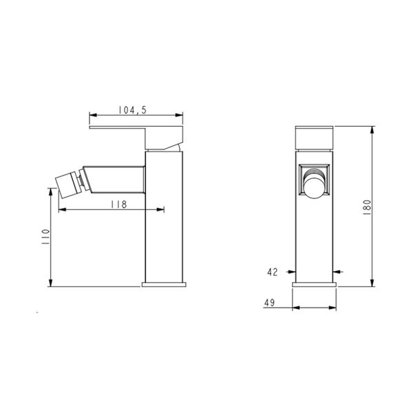 Смеситель для биде Lidz Kubis 001AF (k35) LDKUB001AFNKS46097 Nickel SD00052221 фото