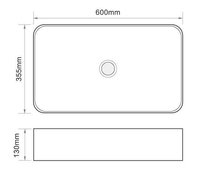 Раковина накладна Mixxus Premium QUADRO-0106 600х355х130mm (MP6523) MP6523 фото