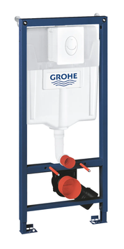 Комплект інсталяції для підвісного унітазу Grohe Rapid SL 3 в 1, висота 1130&ndash;1330 мм, біла пневматична кнопка 38722001 фото