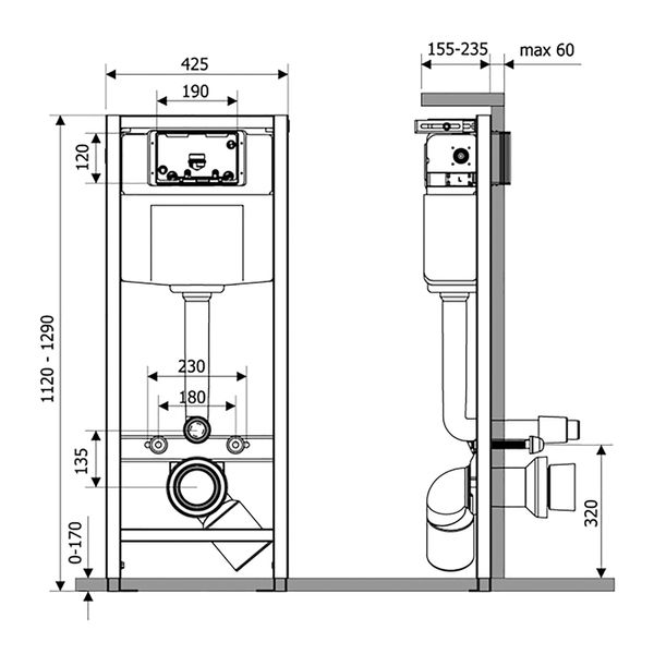 Інсталяція для унітаза Qtap Nest QT0133M425 SD00038760 фото