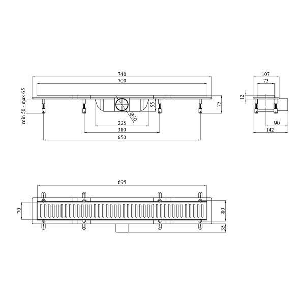Трап линейный Kroner KRP Harz S70 Sektion CV029580 фото