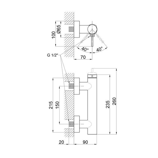 Змішувач для душу Qtap Robin QTROB4060102B Black Matt SD00047549 фото