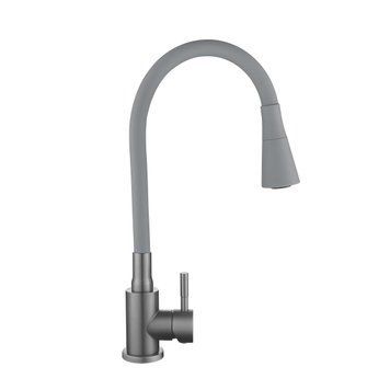 Змішувач для кухні Lidz Aria 015F31 (k35) з гнучким виливом LDARI015F31GGRP49567 Graphite/Grey SD00055691 фото