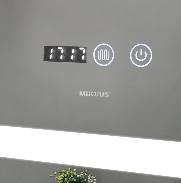 Дзеркало Mixxus LIGHT MR01-80x60 з Led Touch, Anti-fog, димером, регулятором яскравості, годинником (MI5998) MI5998 фото