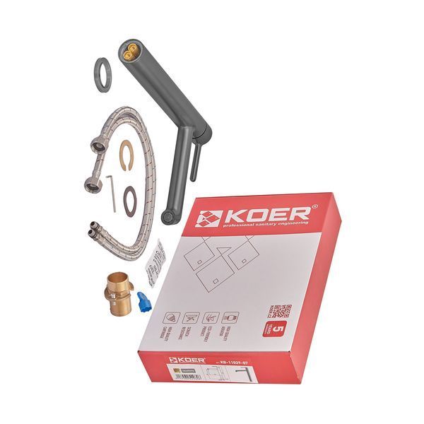 Змішувач для умивальника високий Koer KB-11029-07 Колір графіт (KR5496) KR5496 фото