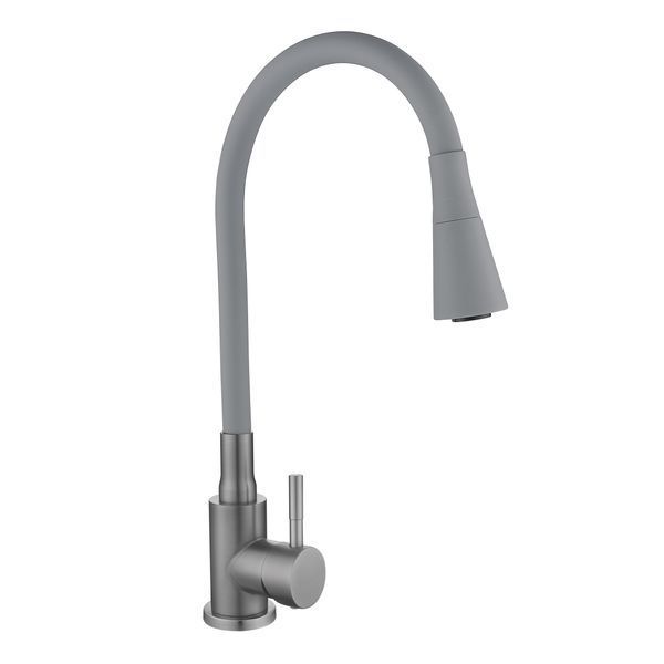 Змішувач для кухні Lidz Aria 015F31 (k35) з гнучким виливом LDARI015F31GGRP49567 Graphite/Grey SD00055691 фото