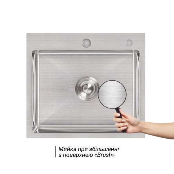 Акционный набор Lidz: мойка H5045 интегрированная Brushed Steel 3,0/1,0 мм + Смеситель Aria для кухни с гибким изливом (k35) Grey SD00057355 фото
