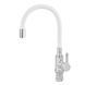 Смеситель для кухни Zerix Rex-011 Chrome Refl.White из нерж. стали (Цвет хром+силик.излив белый) (ZX6129) ZX6129 фото 3