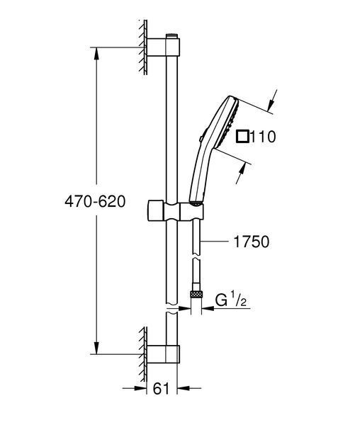 Душовий гарнітур Grohe Tempesta Cube 110 з 2 реж. струменю (26748003) 26748003 фото