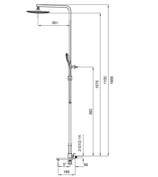 Душевая колонна со смесителем Koer KB-56009-01 (Цвет хром) (KR3506) KR3506 фото