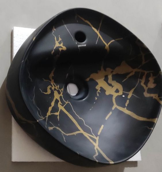 Раковина накладная MIXXUS PREMIUM WAVE-0201 MARBLE 430х430х150mm с отверстием под смеситель (MP6536) MP6536 фото