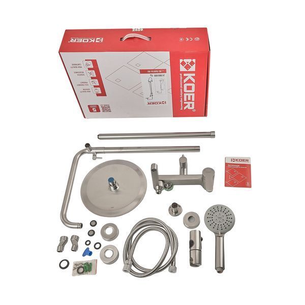 Душевая колонна со смесителем Koer KI-56016-02 (из нерж. стали) (Цвет нерж) (KR4791) KR4791 фото