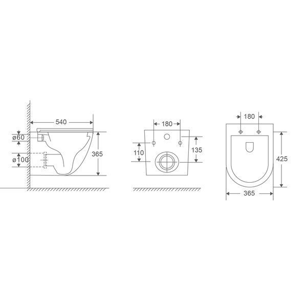 Унитаз подвесной Mixxus Premium Ellipse-0304-R 540x360x360mm, система смыва Rimless (MP6466) MP6466 фото