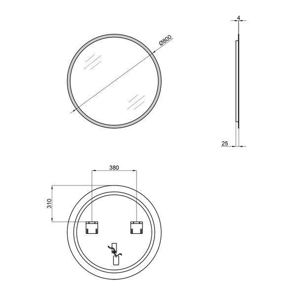 Дзеркало Qtap Virgo R800 з LED-підсвічуванням, QT1878250680W SD00045769 фото