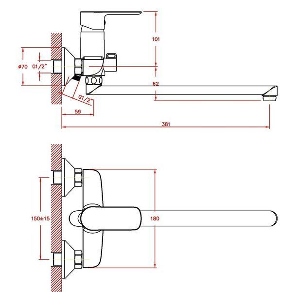 Смеситель для ванны Haiba ASIO 006 (HB0850) HB0850 фото