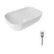 Комплект Qtap Robin: Раковина накладна прамокутна 600x390x150 мм White + Донний клапан PU02