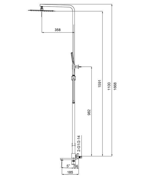 Душевая колонна со смесителем Koer KB-56010-01 (Цвет хром) (KR3494) KR3494 фото