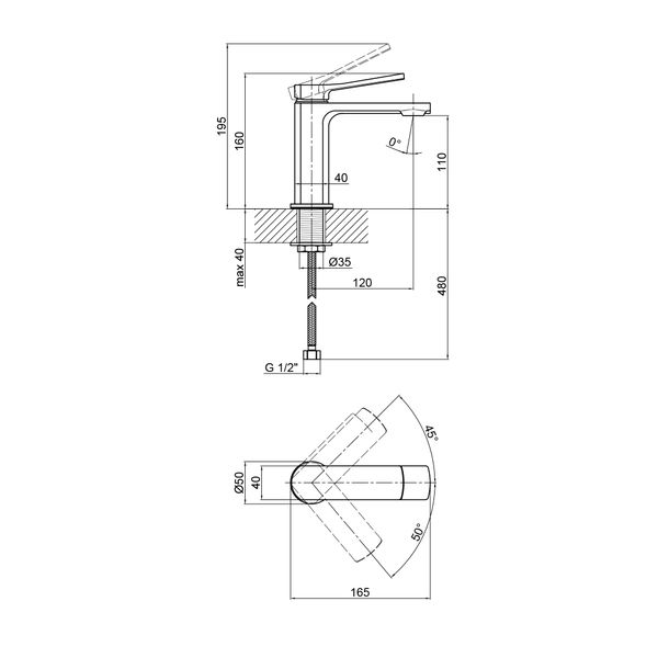 Змішувач для раковини Qtap Slavonice QTSLV1042103C Chrome SD00042905 фото