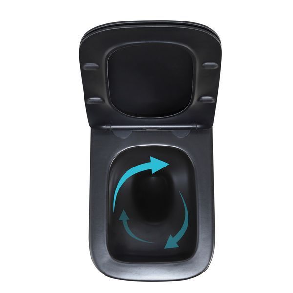 Унитаз подвесной Qtap Crow Ultra Quiet 485&times;340&times;290 мм, Matt Black, с сиденьем Slim Duroplast/ Soft-close/ Quick Release QT05335171MB SD00054229 фото