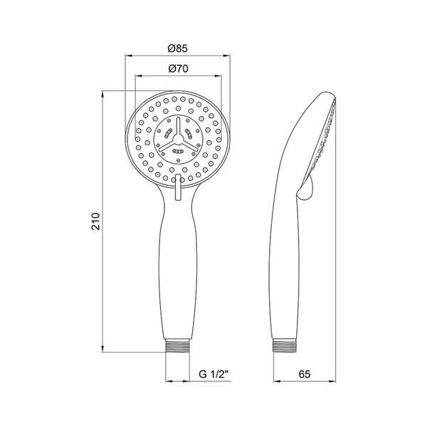 Лійка для ручного душу Лейки Lidz Niagara 04 85 мм округла LDNIA04CRM22033 Chrome SD00028130 фото